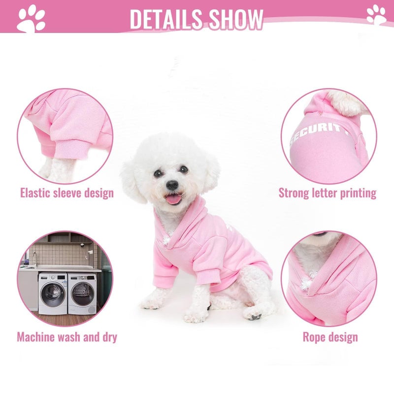 BINGPET Security Dog Hoodies Puppy Sweater Cold Weather Dog Coats Soft Brushed Fleece Pet Clothes Hooded Sweatshirt for Dog Cat - Image 3